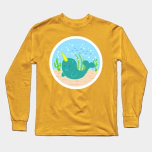 Sweet Narwhal Face Long Sleeve T-Shirt